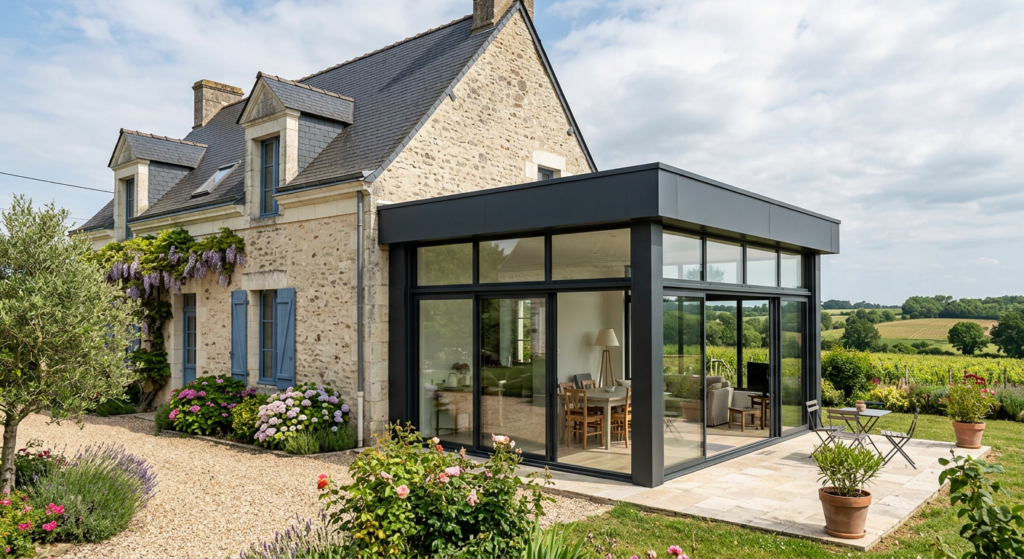 extension de maison contemporaine à une maison classique