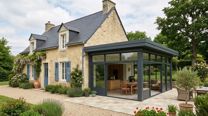 extension de maison contemporaine à une maison classique