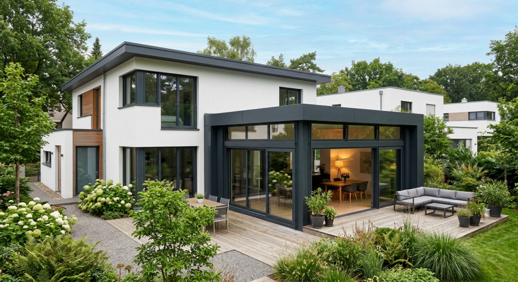 extension de maison contemporaine à une maison moderne