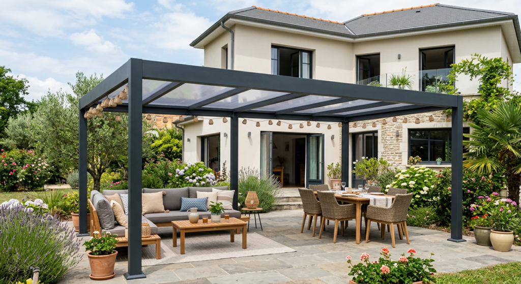 pergola à toit plat